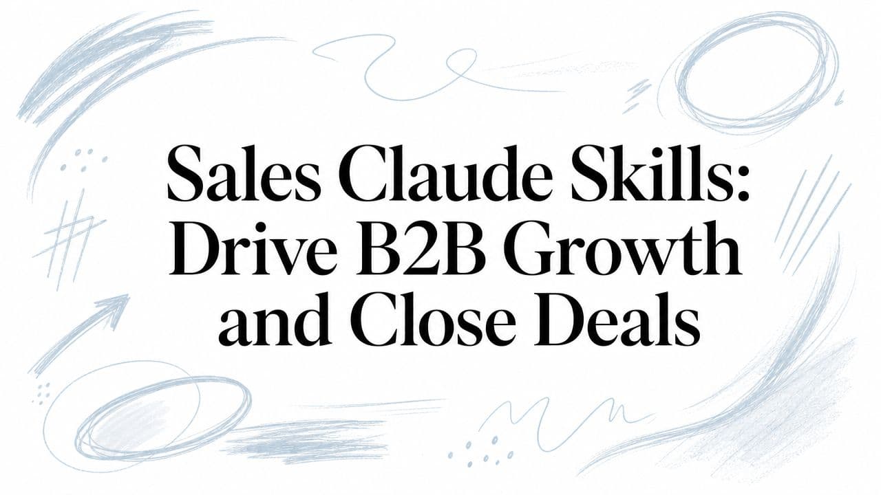 Sales claude skills: drive B2B growth and close deals
