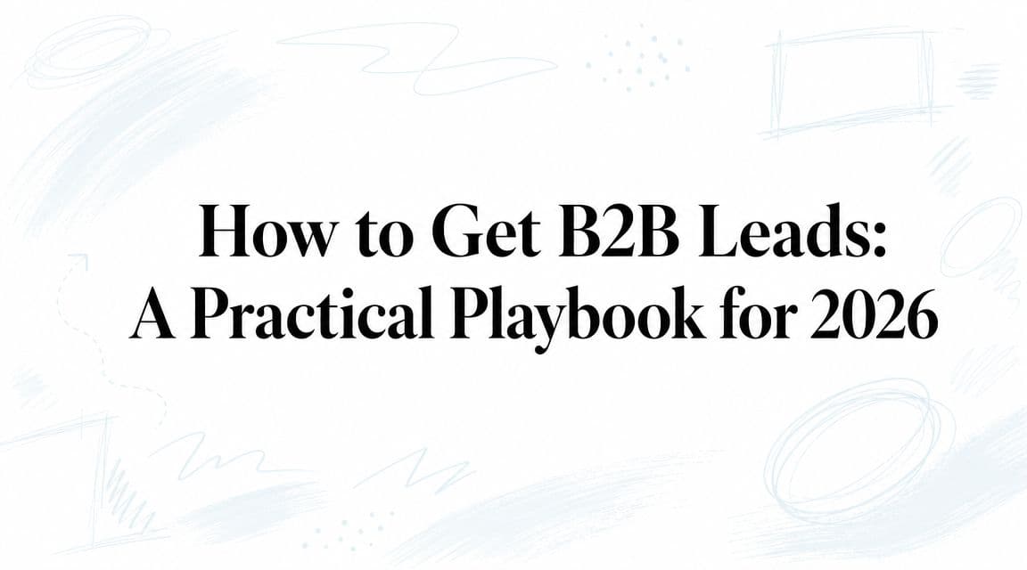 How to get B2B leads: a practical playbook for 2026