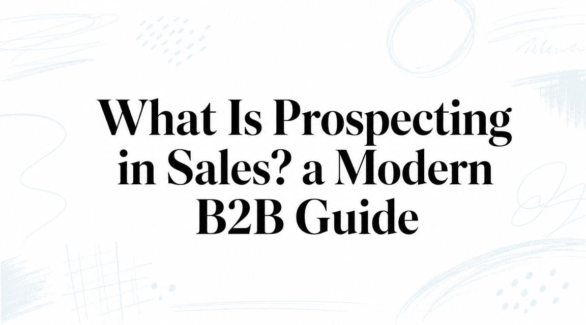 What is prospecting in sales? a modern B2B guide